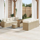 Havesofa Sæt med pude 11 pcs Beige og creme polyrattan