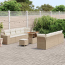 Havesofa Sæt med pude 11 pcs Beige og creme polyrattan