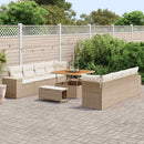 Havesofa Sæt med pude 11 pcs Beige og creme polyrattan