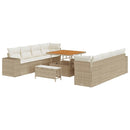 Havesofa Sæt med pude 11 pcs Beige og creme polyrattan