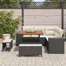 Havesofa Sæt med pude 8 pcs Sort og Cream polyrattan