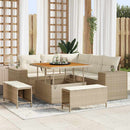 Havesofa Sæt med pude 8 pcs Beige og creme polyrattan