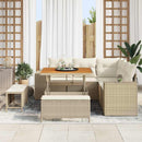 Havesofa Sæt med pude 8 pcs Beige og creme polyrattan