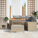 Havesofa Sæt med pude 8 pcs Beige og lys grå polyrattan