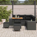 Havesofa Sæt med pude med opbevaring 8 pcs Sort polyrattan
