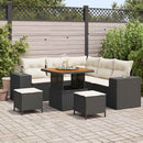 Havesofa Sæt med pude 8 pcs Sort og Cream polyrattan