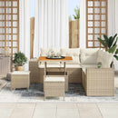 Havesofa Sæt med pude 8 pcs Beige og creme polyrattan
