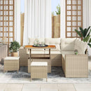 Havesofa Sæt med pude 8 pcs Beige og creme polyrattan