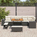 Havesofa Sæt med pude 9 pcs Sort og Cream polyrattan