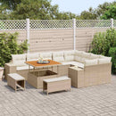 Havesofa Sæt med pude med opbevaring 12 pcs Beige og creme