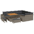 Havesofa Sæt 12 pcs Grå Polyrattan, stål og massivt akacietræ