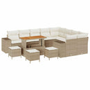 Havesofa Sæt med pude med opbevaring 13 pcs Beige og creme