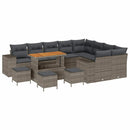Havesofa Sæt 13 pcs Grå Polyrattan, stål og massivt akacietræ