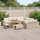Havesofa Sæt med pude 13 pcs Beige og creme polyrattan