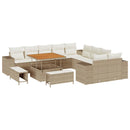 Havesofa Sæt med pude 13 pcs Beige og creme polyrattan