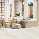 Havesofa Sæt med pude 13 pcs Beige og creme polyrattan