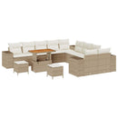 Havesofa Sæt med pude 13 pcs Beige og creme polyrattan