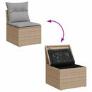 Havesofa Sæt med pude 13 pcs Beige og lys grå polyrattan