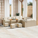 Havesofa Sæt med pude 14 pcs Beige og creme polyrattan
