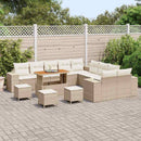 Havesofa Sæt med pude 14 pcs Beige og creme polyrattan