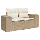 Havesofa Sæt med pude 14 pcs Beige og creme polyrattan