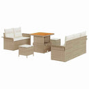 Havesofa Sæt med pude med opbevaring 8 pcs Beige og creme