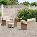 Havesofa Sæt med pude med opbevaring 8 pcs Beige og creme