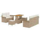 Havesofa Sæt med pude med opbevaring 8 pcs Beige og creme