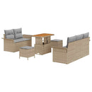 Havesofa Sæt med pude med opbevaring 8 pcs Beige og lys grå