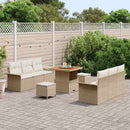 Havesofa Sæt med pude med opbevaring 9 pcs Beige og creme