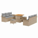 Havesofa Sæt med pude med opbevaring 9 pcs Beige og lys grå