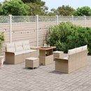 Havesofa Sæt med pude med opbevaring 9 pcs Beige og creme