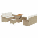 Havesofa Sæt med pude med opbevaring 9 pcs Beige og creme