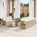 Havesofa Sæt med pude med opbevaring 10 pcs Beige og creme