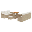 Havesofa Sæt med pude med opbevaring 10 pcs Beige og creme