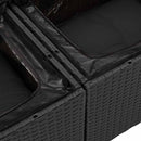 Havesofa Sæt med pude med opbevaring Sort 80 x 80 x 71 cm