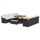 Havesofa Sæt med pude Sort og Cream 100 x 100 x 71 cm