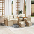 Havesofa Sæt med pude med opbevaring 10 pcs Beige og creme