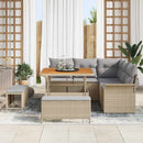Havesofa Sæt med pude med opbevaring 8 pcs Beige og lys grå