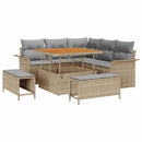 Havesofa Sæt med pude med opbevaring 8 pcs Beige og lys grå