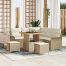 Havesofa Sæt med pude med opbevaring 8 pcs Beige og creme