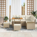 Havesofa Sæt med pude med opbevaring 8 pcs Beige og creme