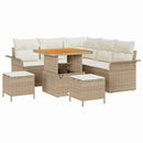 Havesofa Sæt med pude med opbevaring 8 pcs Beige og creme