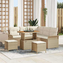 Havesofa Sæt med pude med opbevaring 8 pcs Beige og creme