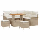 Havesofa Sæt med pude med opbevaring 8 pcs Beige og creme