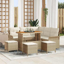 Havesofa Sæt med pude med opbevaring 9 pcs Beige og creme