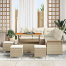Havesofa Sæt med pude med opbevaring 9 pcs Beige og creme