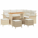 Havesofa Sæt med pude med opbevaring 9 pcs Beige og creme