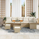 Havesofa Sæt med pude med opbevaring 9 pcs Beige og creme