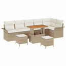Havesofa Sæt med pude med opbevaring 9 pcs Beige og creme